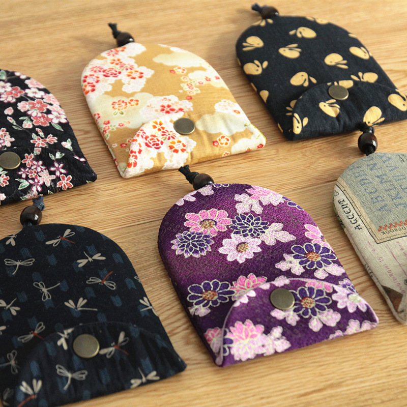 定制日式手工布艺加大搭扣钥匙包