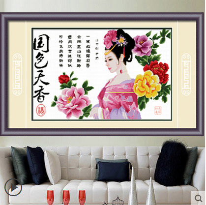 国色天香古典风刺绣十字秀新品