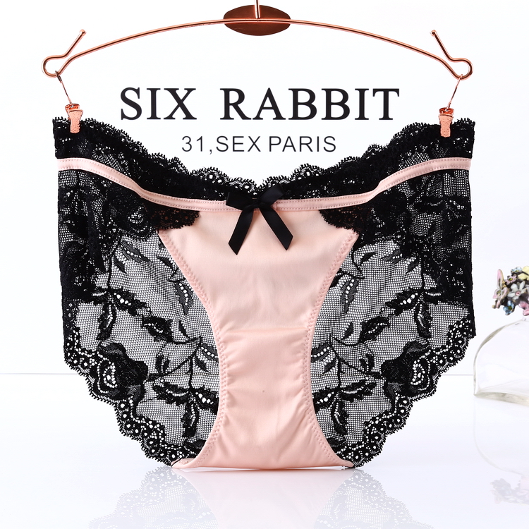 Slip jeunesse SIX RABBIT BTHLS translucide fleur de dentelle en soie Ice - Ref 669705 Image 1