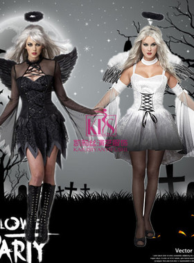 万圣节服装鬼新娘魔鬼天使角色扮演服干僵尸吸血鬼女王酒吧演出服