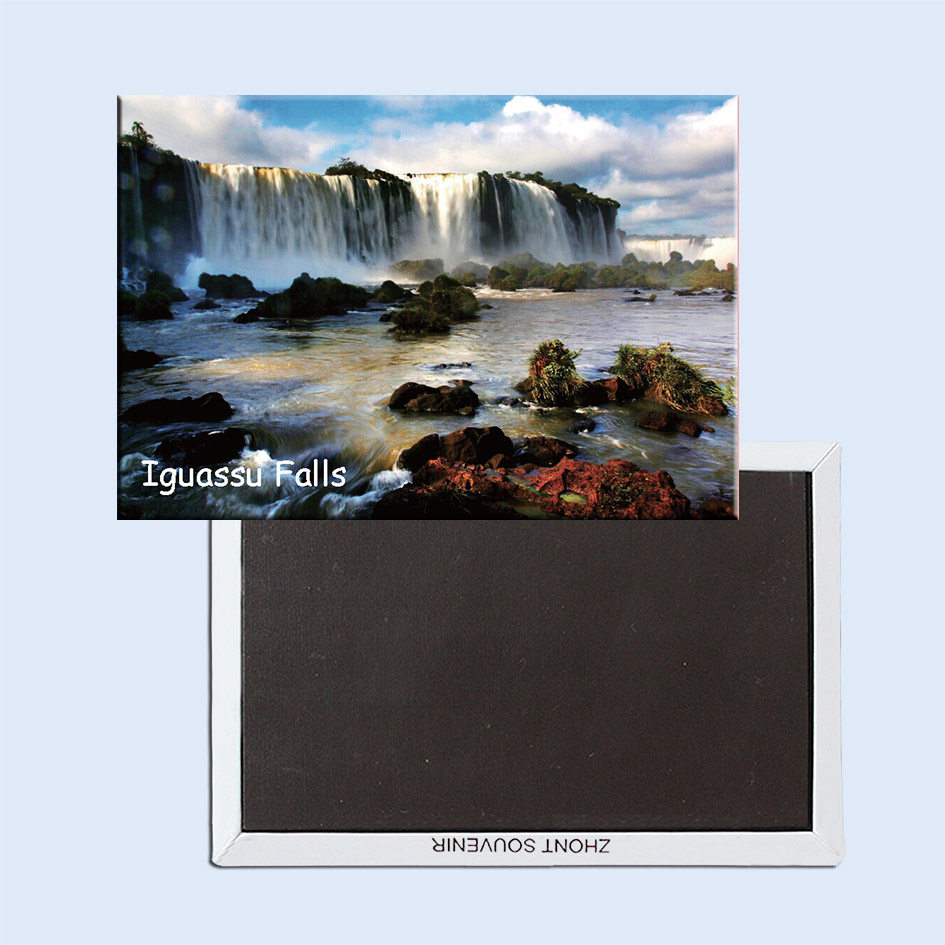 卡通定制 巴西伊瓜苏瀑布冰箱贴 南美著名风景磁贴20470个性创意