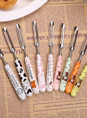 卡通创意陶瓷不锈钢瓜果刨水果削皮器多功能果蔬去皮器锯齿削皮刀