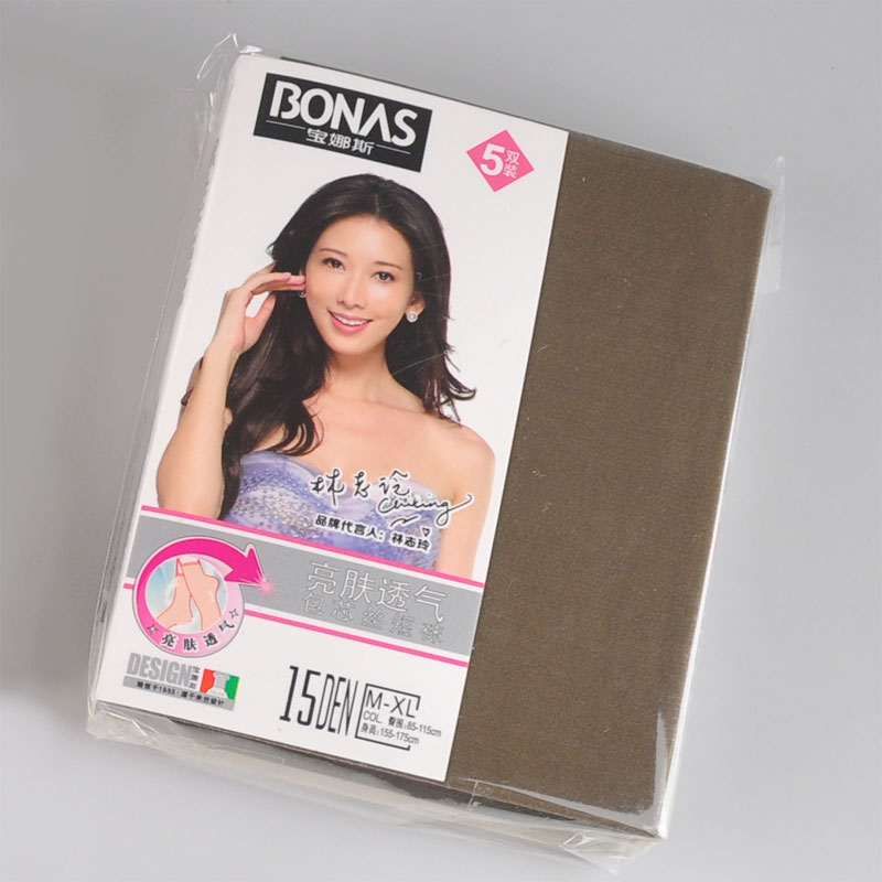 拼6件包邮 宝娜斯 亮肤透气包芯丝短袜丝袜子超薄超值五双装 2352