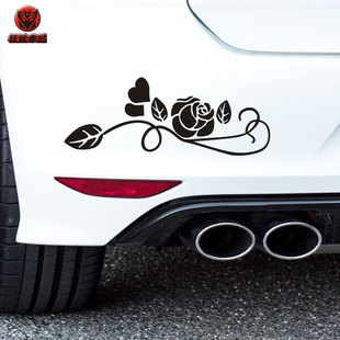 玫瑰枝叶花藤贴画车身装饰贴纸拉花灯眉花朵汽车贴纸摩托电动车贴