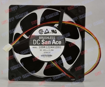 全新原装山洋109R1224H1D01 24V 0.25A 12CM 3线 变频器散热风扇