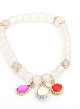 欧美风饰品百搭白色滴油弹力手链