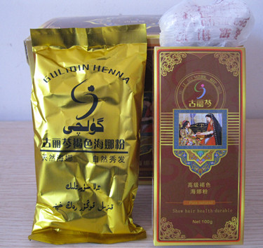 新疆正品古丽芩纯天然植物海娜粉遮盖白发 褐色满3盒包邮