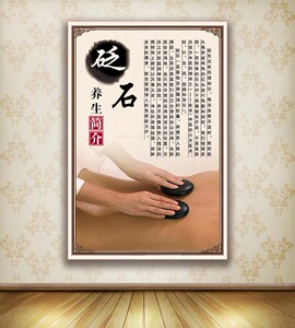 中医面部美容图片养生医疗挂图宣传画海报订制知识挂图展板砭石
