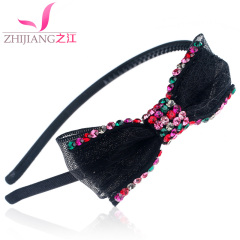 Zhijiang lace rhinestone mesh headband Korean Ribbon headband hair clip hair head headwear hair jewelry