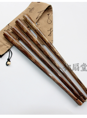 95寸文玩全芯棕竹挑方头折扇