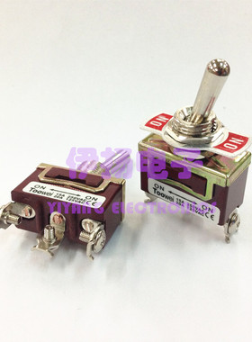 TOOWEI太玮钮子开关 12MM安装孔 3脚2档 螺丝脚 T701BW 1121 摇臂