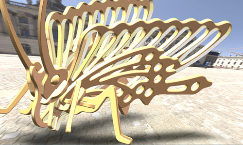 激光切割工艺品cad图纸 3d立体拼图-蝴蝶