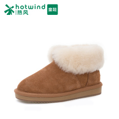 Hot new winter snow boots shoes boys frizzled feather collar and down to keep warm short boot H89B5404