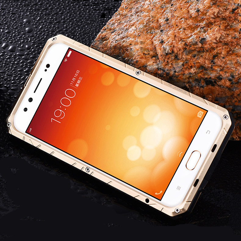 iMatch Water Resistant Shockproof Dust/Dirt/Snow-Proof Aluminum Glass Metal Military Heavy Duty Case Cover for vivo X9