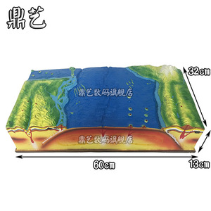 板块构造及地表形态模型 碰撞火山地理科学地质地壳运动教学教具