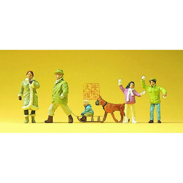 仿真人物 微缩小人 1:87 PREISER 10310 克劳斯一家在滑雪胜地