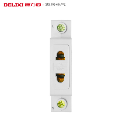 正品德力西电气交流AC30-10A 单相两极导轨式模数化插座 两极 2脚