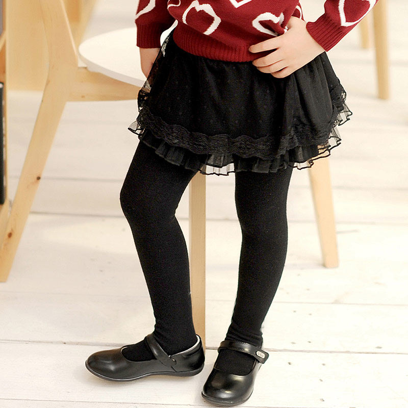 卷卷毛女童装打底裤袜儿童学院风班服小学生校服园服白色连裤袜子