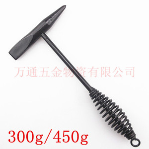 。优质钢锻造 电焊焊渣锤 敲渣锤 弹簧柄300g/450g 锤子榔头 除锈