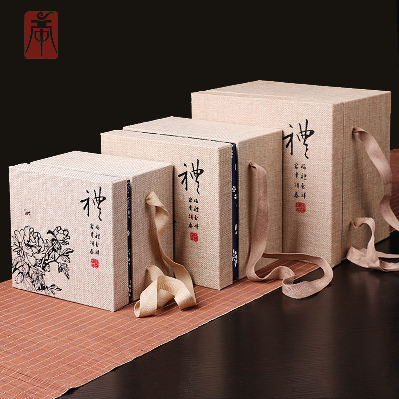 蜂蜜罐礼盒膏方罐礼盒礼品包装盒定制送礼logo定制盒子麻布礼盒子