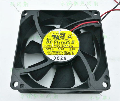 日本精工 8cm 8025双滚珠散热风扇 12V 0.16A 2.4W PUDC12Z4-042