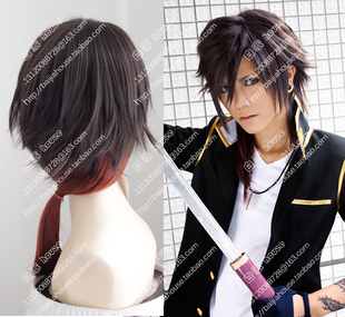 cosplay 刀剑乱舞 大俱利伽罗 橘棕色渐变层次 蓬松反翘 cos假发