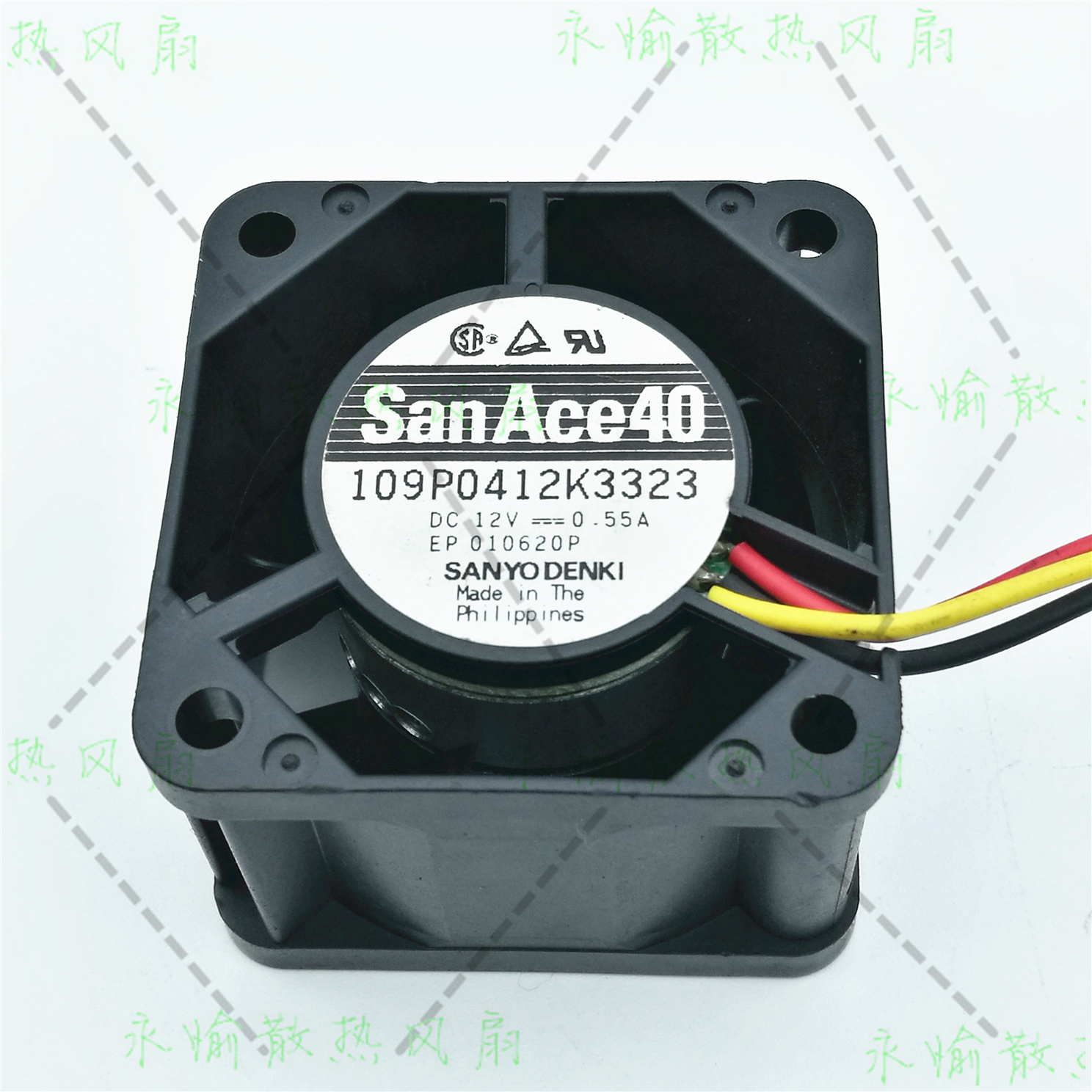 原装三洋 109P0412K3323 12V 0.55A 4CM 4028 工控机 3线散热风扇