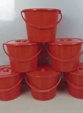 儿童红色带盖欧式美工塑料桶