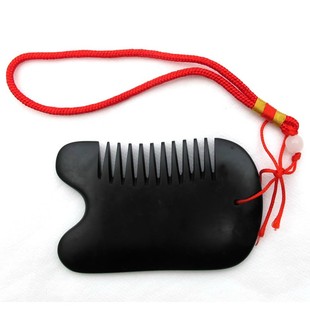 包邮天然泗滨砭石梳 U型梳头部按摩刮痧板 贬石梳子矾石