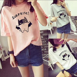 韩版女装夏装学生装半袖时尚英文，字母短袖t恤中袖，蝙蝠袖女上衣潮