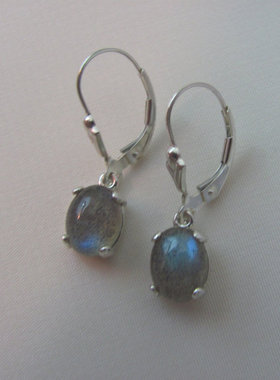 Labradorite㊣美国代购 手作特别复古优雅迷人精美挂式宝石耳环