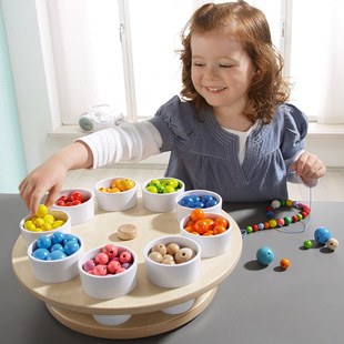 德国品牌HABA原装进口儿童益智玩具游戏旋转杯子感官认知培养笔筒