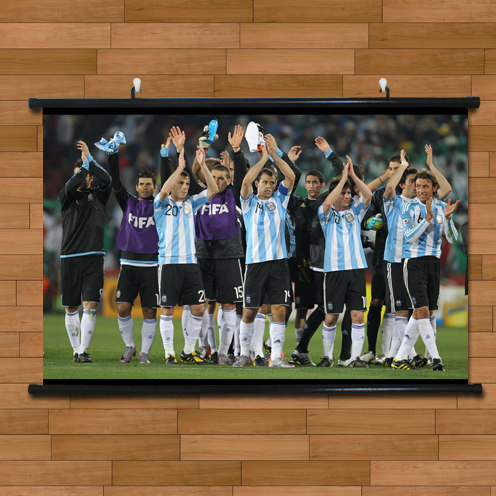 世界杯阿根廷全家福梅西足球先生酒吧巴萨挂轴画海报有框画无框画