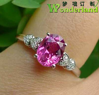 酒红色碧玺18k金珠宝戒指环现货