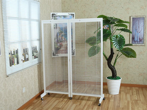 厂家直销特价欧式简约现代白色百叶酒店办公玄关折叠移动实木屏风