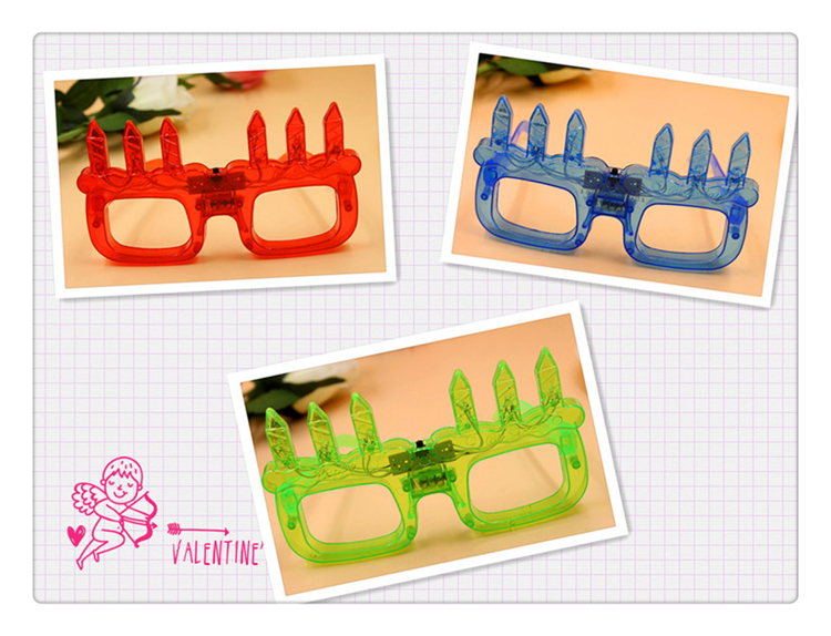 1254新款生日蜡烛闪光眼镜 发光眼镜 生日装饰小礼品 蛋糕眼镜