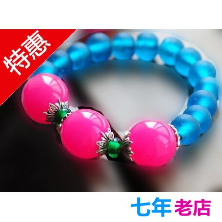 促销中东美人醉桃红蜜蜡散珠西藏佛珠琉璃手串时尚手链女包邮