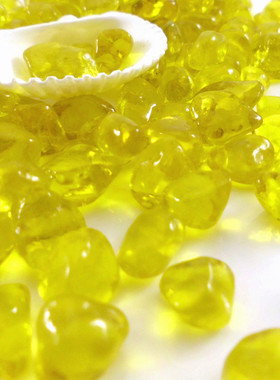 9-12MM金黄色玻璃珠珠 金鱼缸水族造景彩石 龙缸水族箱 1元10粒