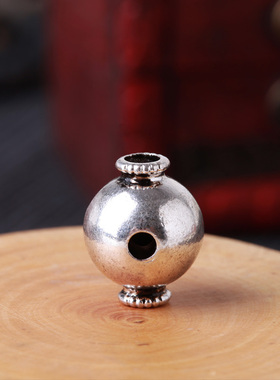 16mmDIY配件亮银光面三通佛头手工饰品金刚星月菩提子佛珠配饰品