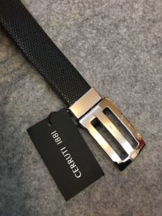 德国CERRUTI 1881黑色男士金属针扣商务正装腰带皮带