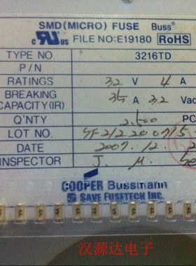 TR/3216TD4-R BA-100 4A/32V 1206厚 贴片延时保险管 熔丝