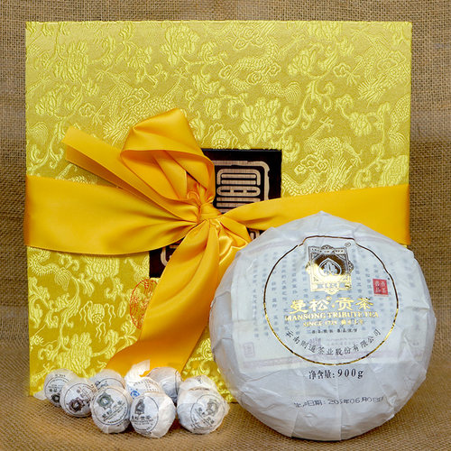 普洱茶2015年吾茶善品则道生命之叶曼松金瓜九九归一生茶990g/盒 - 封面