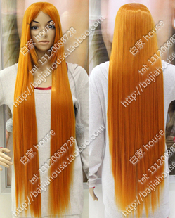 明日香COS假发 桔色100CM 金橘色1米 长直发 佐仓千代 高温丝假发