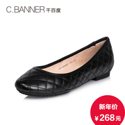 C.BANNER/banner-fall 2015 new Sheepskin grace diamond Plaid flat shoes A5476464