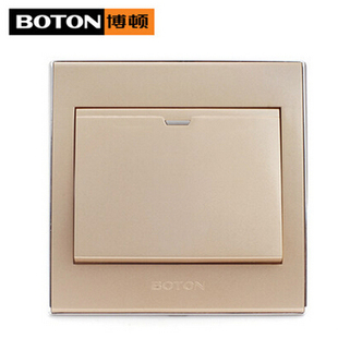 正品 博顿2V 墙壁开关 86香槟金一开单控