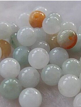 diy全新白色a货翡翠冰糯种散珠