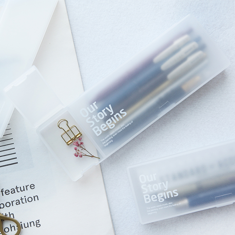 初品/基础款笔盒 透明塑料收纳盒 简约多功能大容量铅笔盒文具盒化妆盒眼镜盒