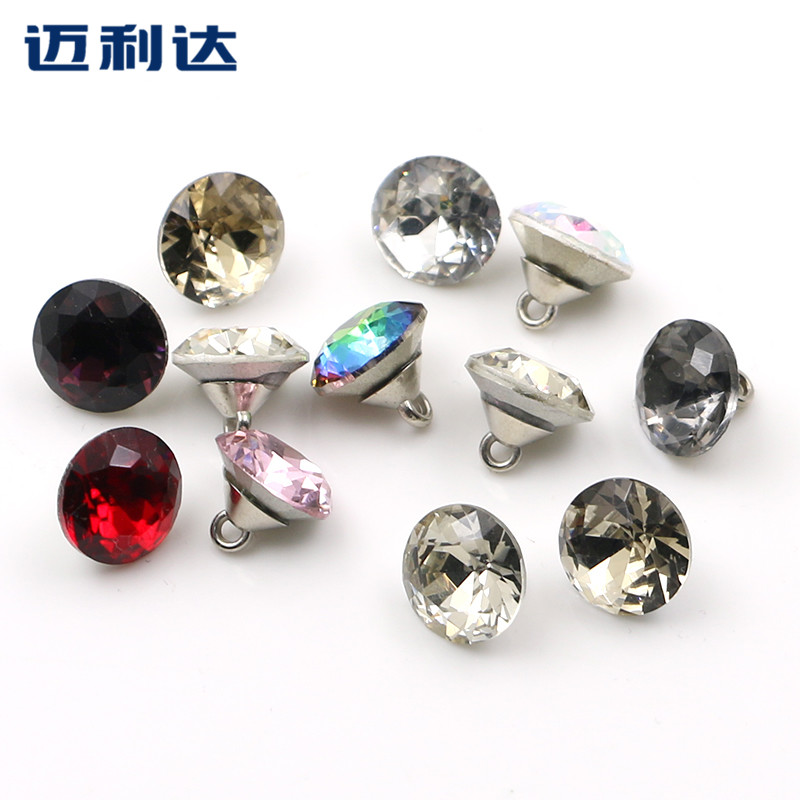 透明玻璃水晶纽扣女装衬衫女衬衣圆形装饰扣钻扣防走光钮扣扣子