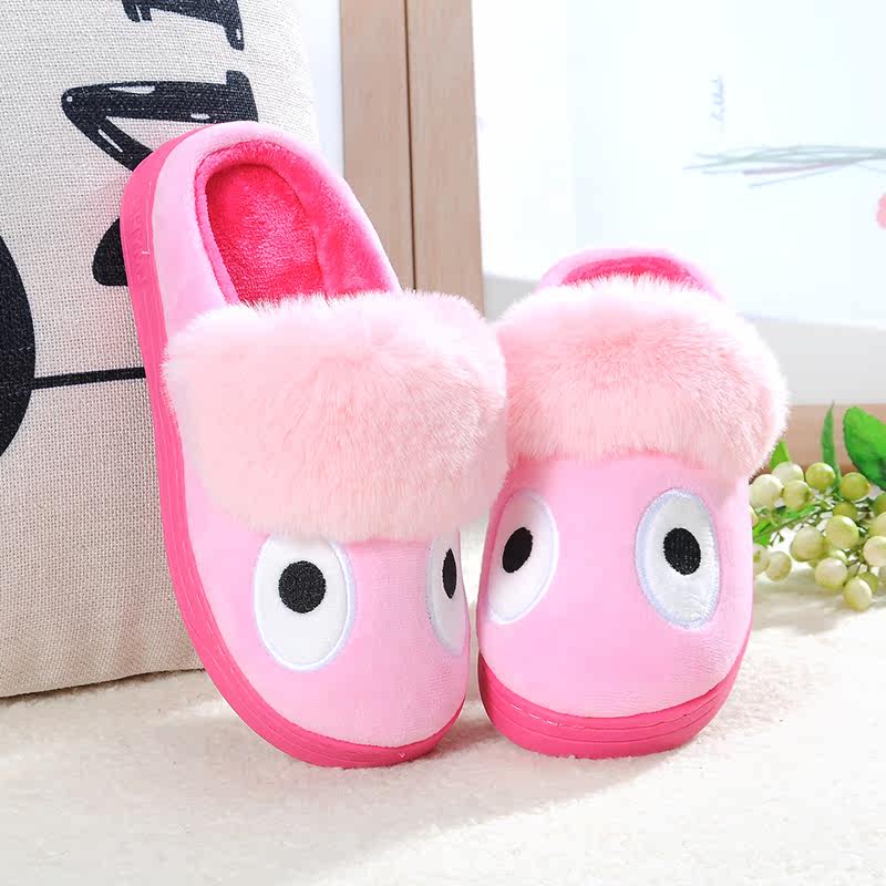 Pantoufles enfants en suède pour hiver - semelle plastique - Ref 1016437 Image 1