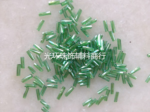 手工玻璃螺旋珠管 4.5mm6mm9mm油光绿色管珠 肚皮舞演出服辅料